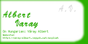 albert varay business card